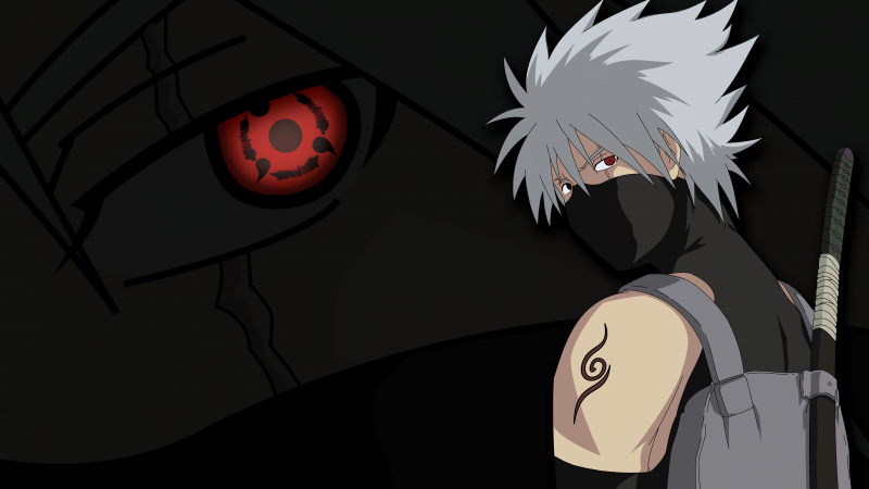 Kakashi Hatake, Dark aesthetic, Sharingan, 5K, Naruto, Wallpaper