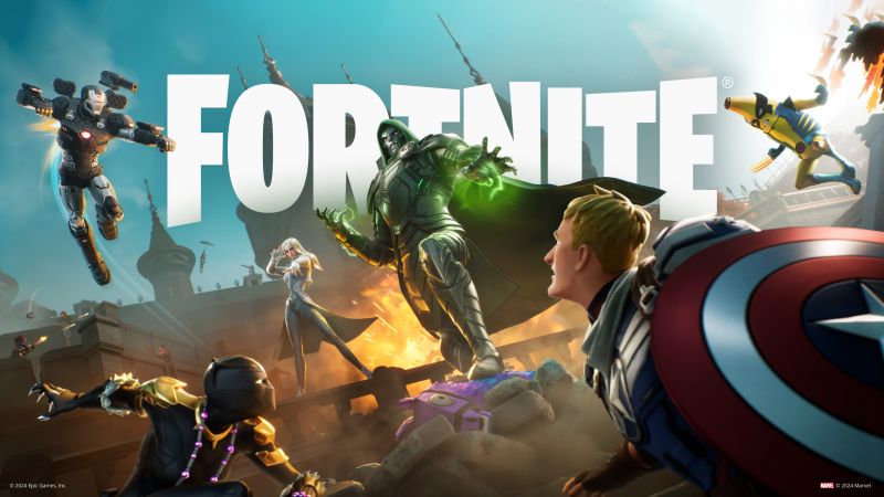 Fortnite, Marvel Superheroes, Doctor Doom, War Machine, Captain America, Black Panther