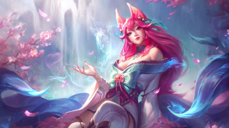 Spirit Blossom Ahri, League of Legends, Ahri, Wallpaper