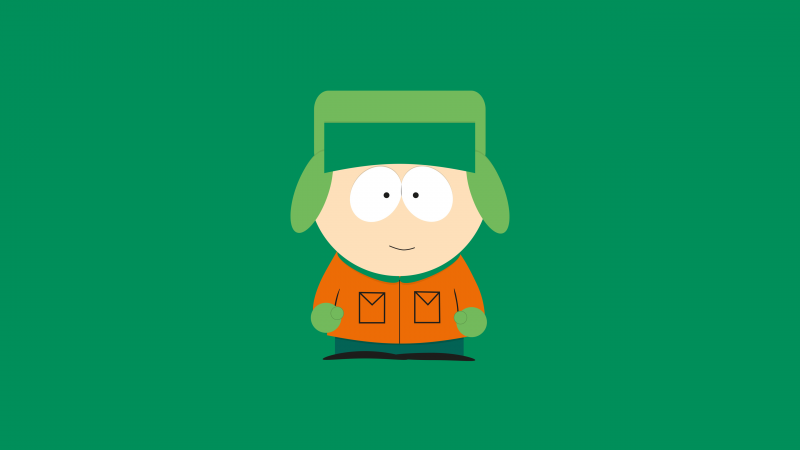 Kyle Broflovski, Minimalist, South Park, 5K, Green background, Wallpaper