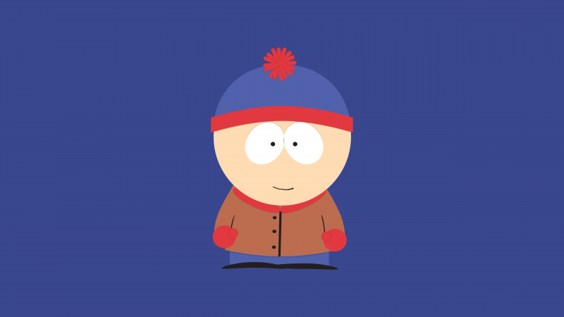 Stan Marsh, Minimalist, South Park, 5K, Blue background, Wallpaper