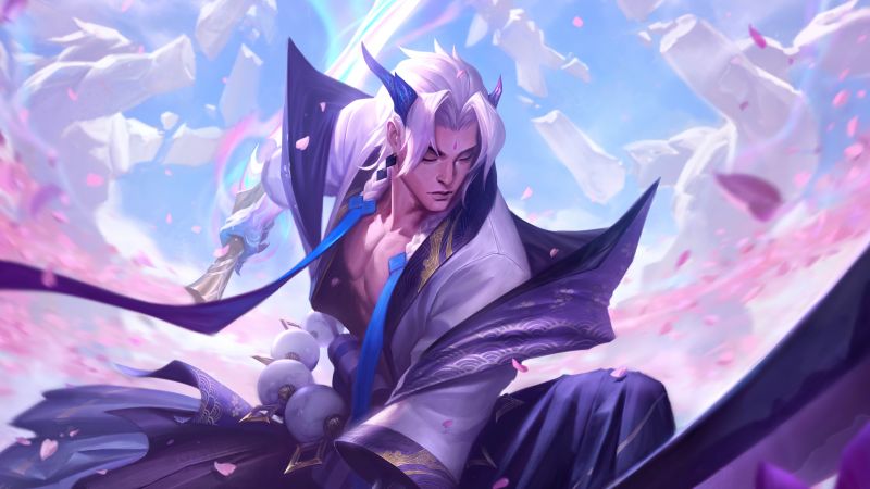 Spirit Blossom Yone, League of Legends, Wallpaper