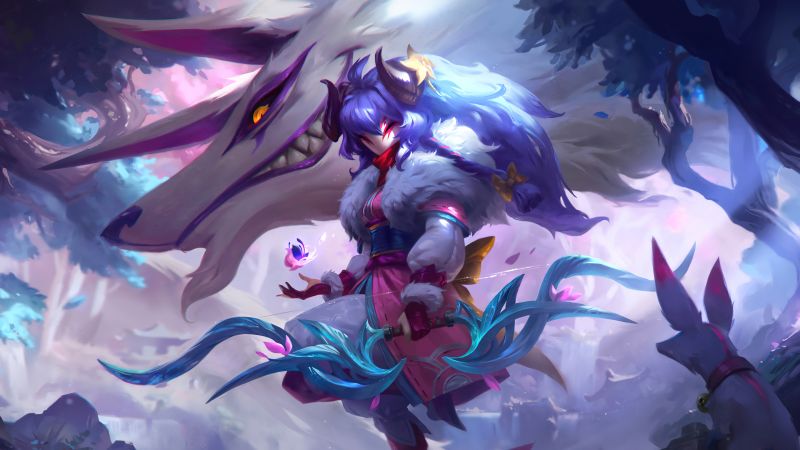 Spirit Blossom Kindred, League of Legends, Wallpaper