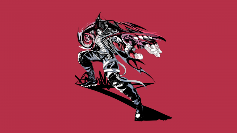 Jin Kazama, Artwork, Maroon background, Tekken, 5K