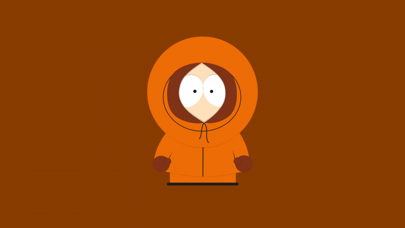 Kenneth McCormick (Kenny), Minimalist, South Park, 5K, Orange background, Wallpaper