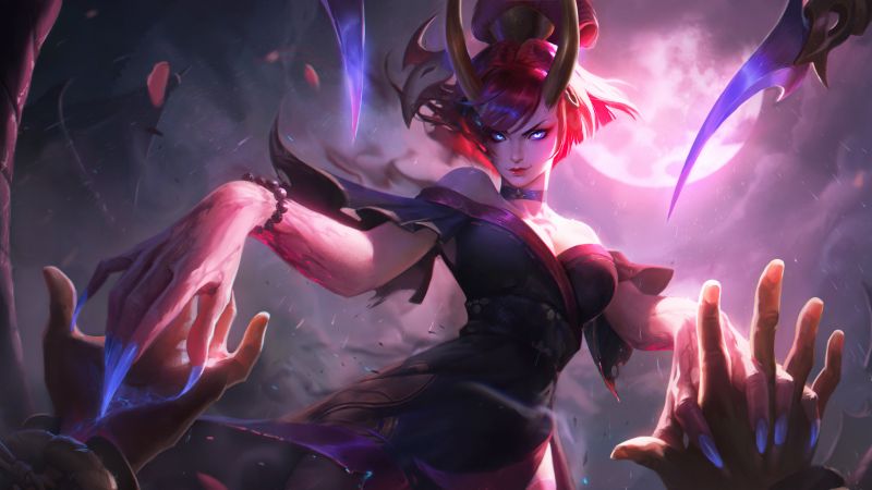 Blood Moon Evelynn, League of Legends, Evelynn, Wallpaper