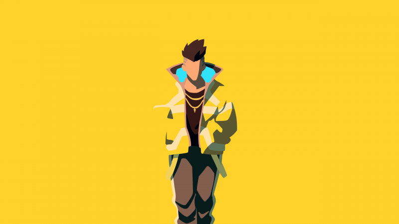 David Martinez, Minimalist, Yellow aesthetic, 5K, Yellow background, Cyberpunk: Edgerunners, Wallpaper