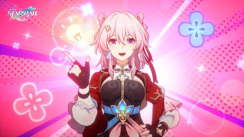 Honkai: Star Rail, Pink background, 2024 Games, Pink aesthetic, Female character