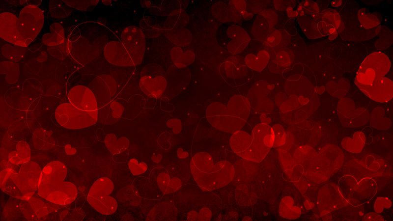 Red hearts, Valentine, Love hearts, 5K, Wallpaper