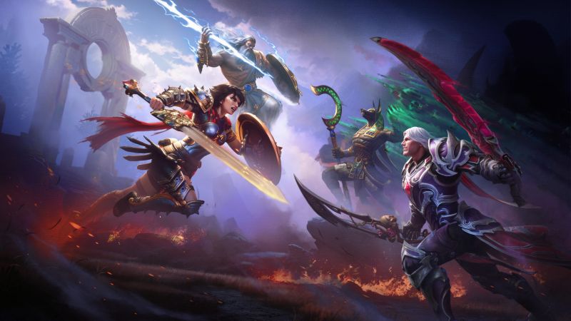 Smite 2, Game Art, 2024 Games, Zeus, Bellona, Hecate, PlayStation 5, Xbox Series X and Series S, Wallpaper