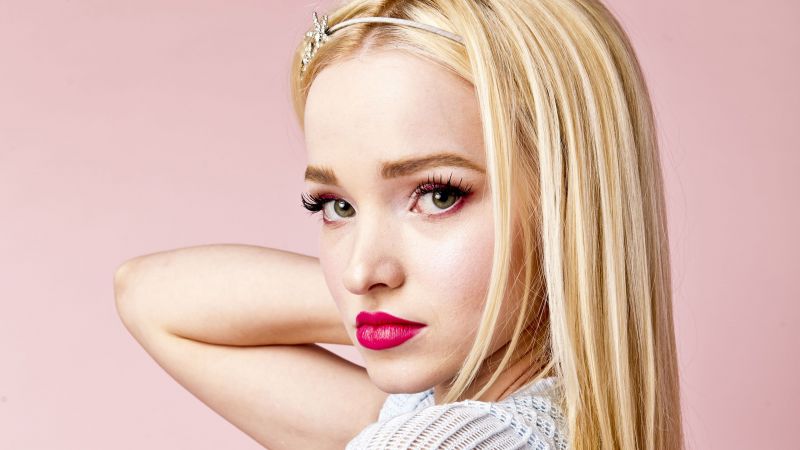 Dove Cameron, Beautiful singer, Closeup, 5K, American singer, Pastel background, Wallpaper