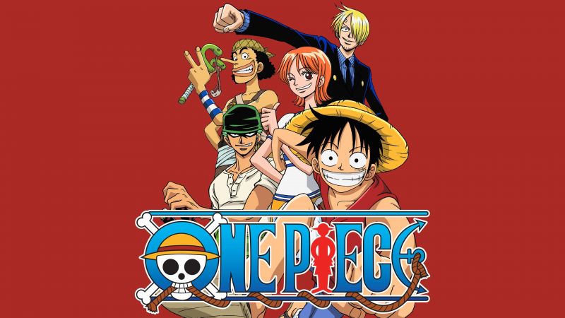 One Piece, Season 1, Poster, Character art, Orange background, Wallpaper