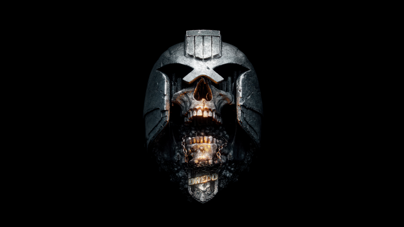 Dredd, Artwork, AMOLED, 5K, 8K, Black background, Wallpaper