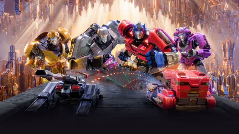 Transformers One, Movie poster, Orion Pax (Optimus Prime), B-127 (Bumblebee), Elita One, D-16 (Megatron), 2024 Movies, Animation movies, 5K