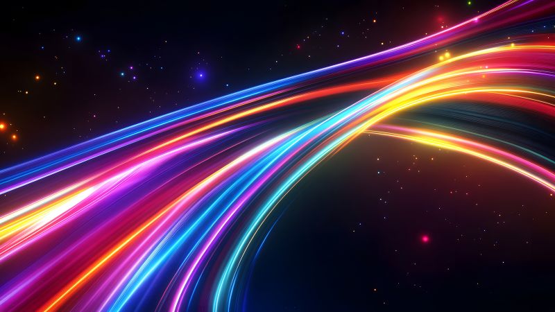 Colorful, Neon trails, Dynamic, Energy, Galaxy, Futuristic, 5K, 8K, Cosmic, Wallpaper