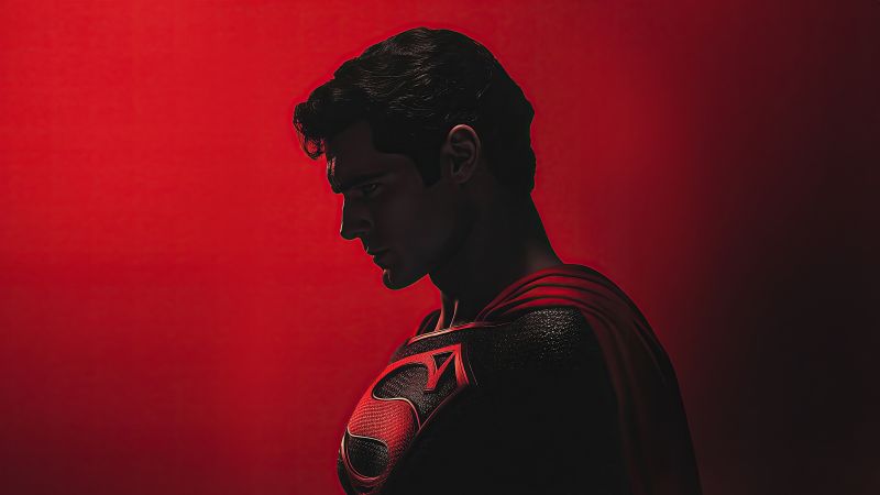 Superman, Red aesthetic, 5K, Red background, DC Superheroes