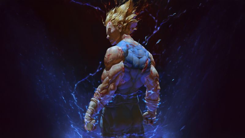 Vegeta, Muscular, Super Saiyan Blue, 5K