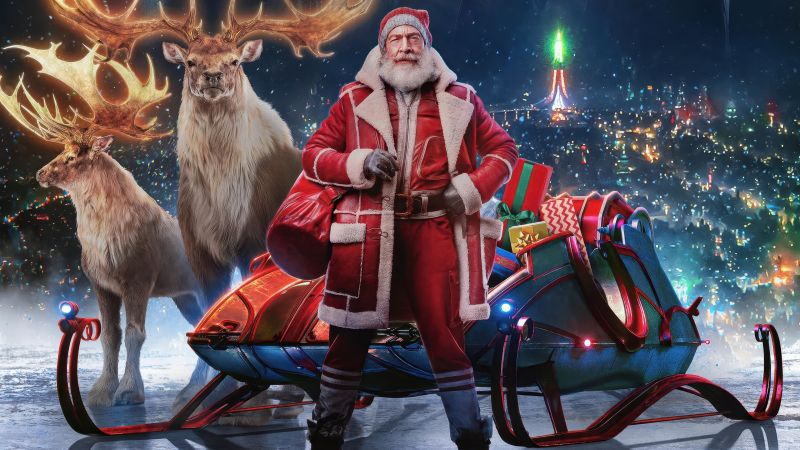 J. K. Simmons, Santa Claus, Red One, 2024 Movies, Santa Claus chariot, Reindeer Chariot