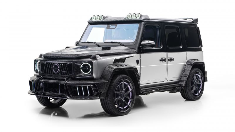 Mercedes-AMG G 63, MANSORY Grand Entree, 8K, White background, 5K, Mercedes-AMG G-Class SUV, Wallpaper