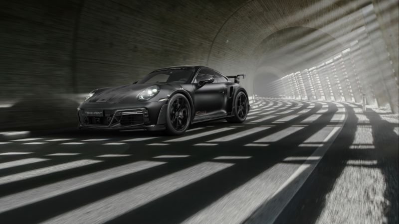 Techart GTstreet R Monochrome, 2024, Porsche 911 Turbo S, 5K, Wallpaper