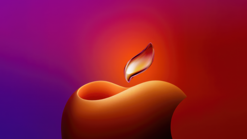 Diwali, Apple logo, Gradient background, Aesthetic, 5K