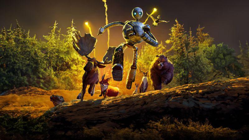 The Wild Robot, Banner, Animation movies, 2024 Movies, Wallpaper