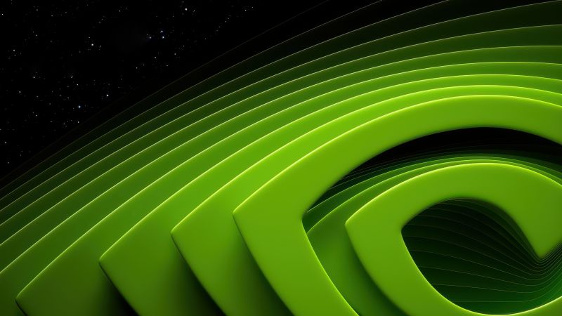 Nvidia Logo, Futuristic, Green aesthetic, Abstract background