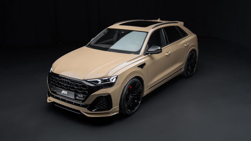 ABT Audi Q8 quattro S line, 2024, 5K, Audi Q8, Dark background, Wallpaper