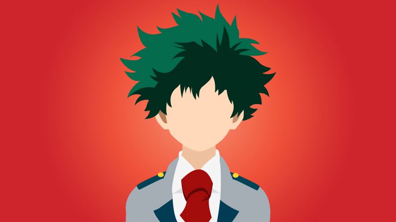 Izuku Midoriya, Faceless, Illustration, Orange background, My Hero Academia, 5K, 8K 10K