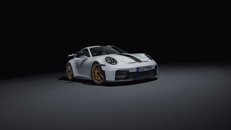 Porsche 911 GT3, Weissach Package, 5K, 8K, Dark background, Wallpaper