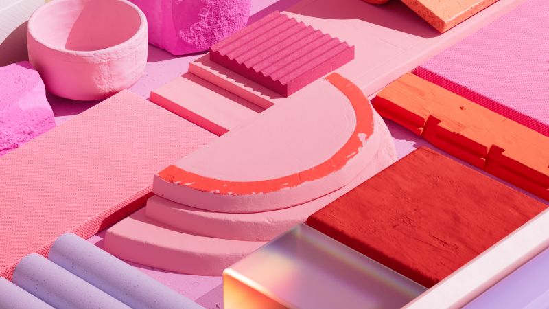 Shapes, Pink aesthetic, Microsoft Design, Wallpaper