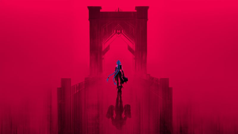 Jinx, Red aesthetic, Arcane: League of Legends, Red background, Wallpaper