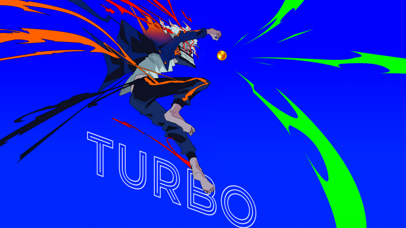 Turbo Granny, Blue aesthetic, Dandadan, Ken Takakura, Wallpaper