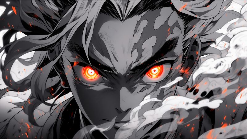 Tanjiro Kamado, Ultrawide, Dark aesthetic, Demon Slayer: Kimetsu no Yaiba, Wallpaper