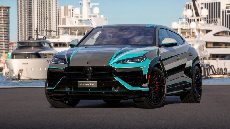 Lamborghini Urus SE, Miami, 5K, Plug-in Hybrid SUV, Wallpaper