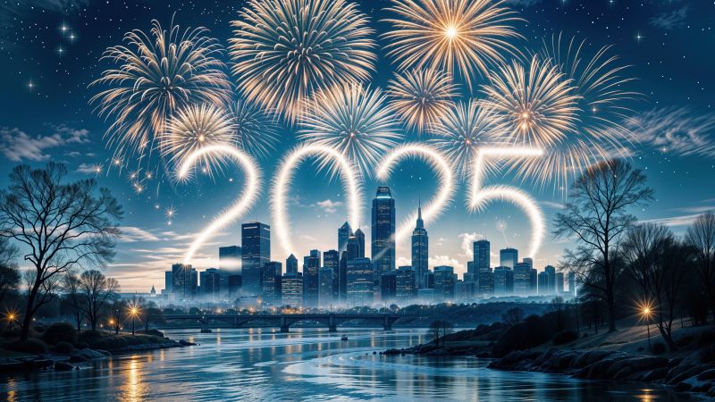 2025 New Year, New York City, Fireworks, 5K, New Year celebrations, New Year's Eve, Cityscape