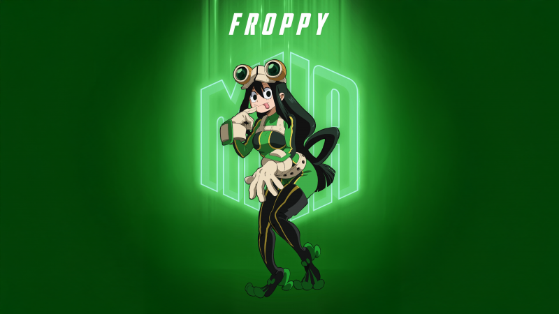 Tsuyu Asui (Froppy), My Hero Academia, Season 7, 5K, Green background, Wallpaper