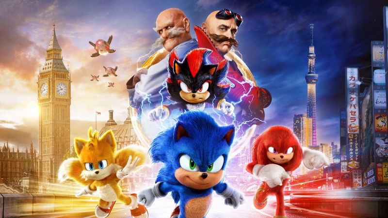 Sonic the Hedgehog 3, Ultrawide, Shadow the Hedgehog, 5K, 2024 Movies, Wallpaper