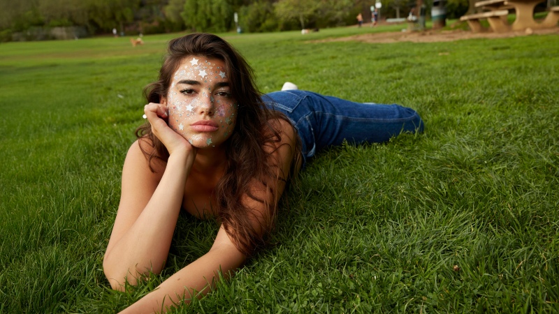 Dua Lipa, Outdoor, Albanian singer, 5K, Green Grass