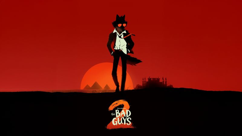 The Bad Guys 2, 2025 Movies, Animation movies, Red background, 5K