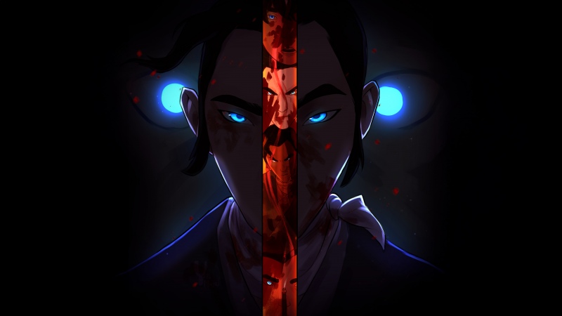 Blue Eye Samurai, Mizu, Dark background, 5K