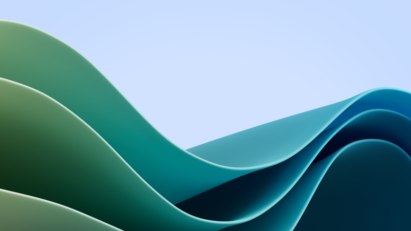 Windows 11 Waves, Green blue