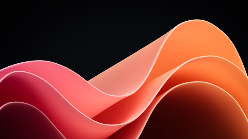 Windows 11 Waves, Pink Orange, AMOLED