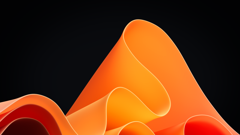 Windows 11 Waves, Orange abstract, AMOLED