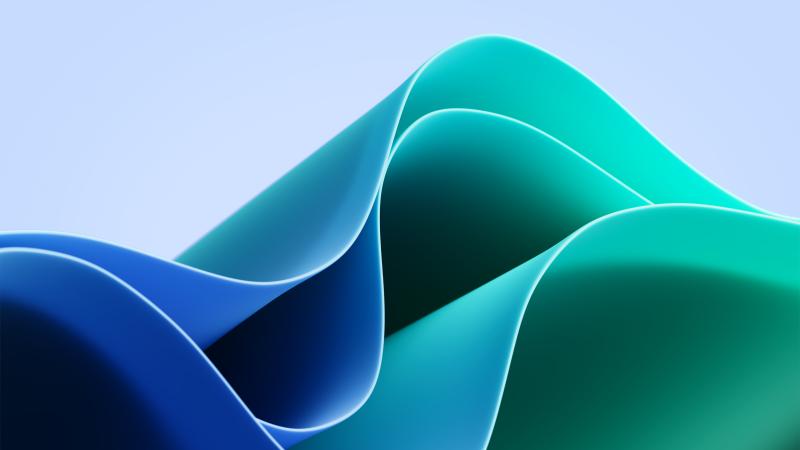 Windows 11 Waves, Blue Green