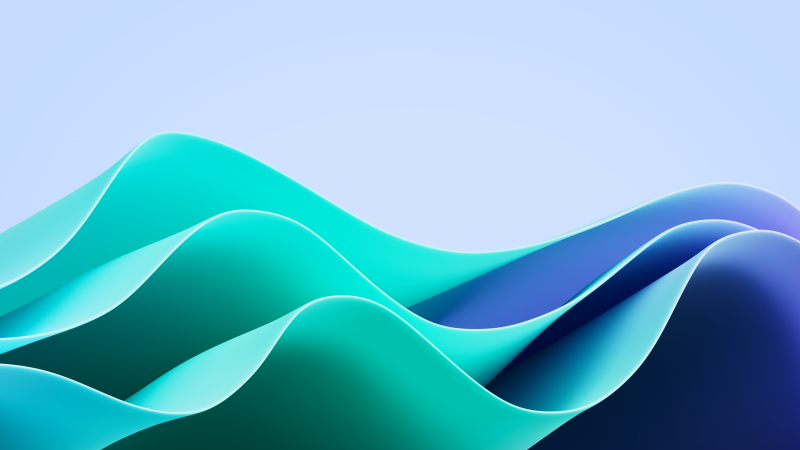 Windows 11 Waves, Green Blue