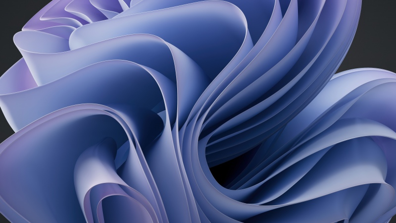 Windows 11, Blue purple abstract, Swirls, Curves, 5K, 8K, Stock