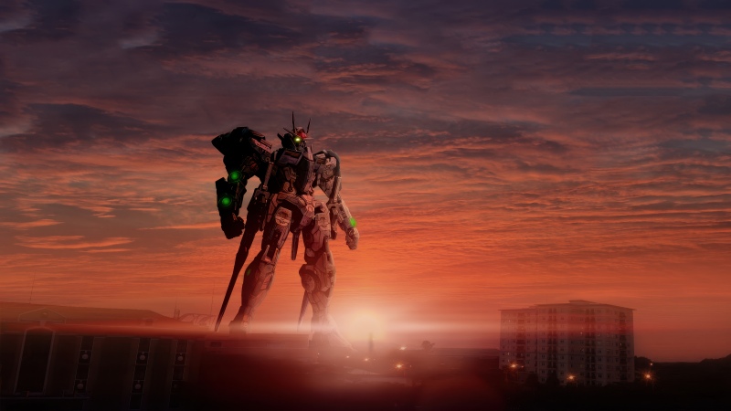 Gundam, Robot, Sunset, Wallpaper