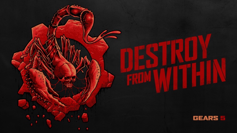 Gears 5, Destroy From Within, Dark background, Wallpaper