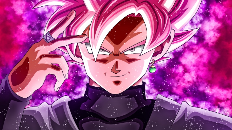 Super Saiyan Rose, Dragon Ball Super, Goku, Pink background, 5K